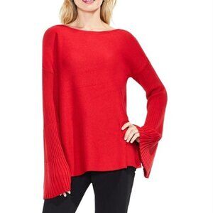 Vince Camuto Red Crewneck Sweater w/ Bell Sleeves